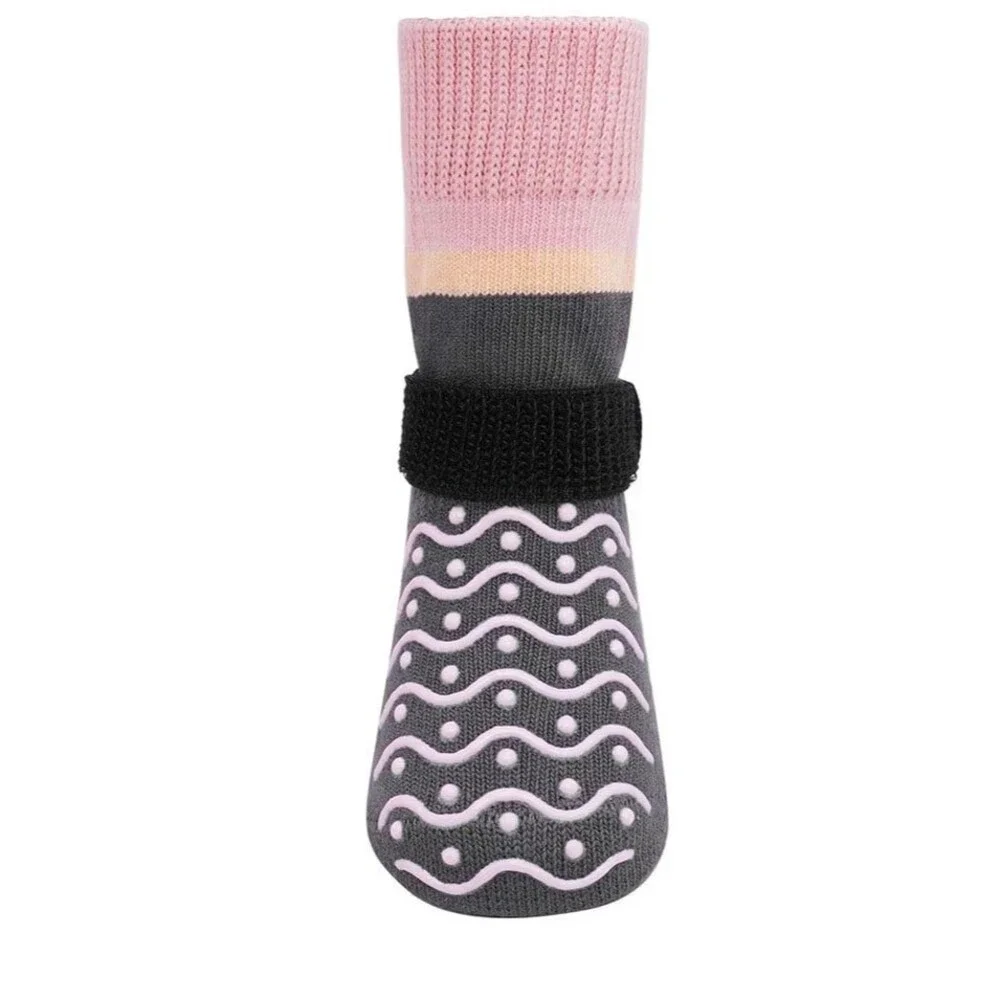 BEAUTYZOO Dog Socks Small Gray Anti-Slip Paw Protectors Traction Socks New